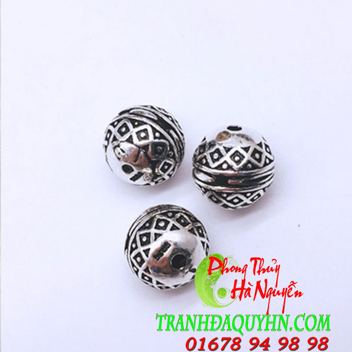 phụ kiện bạc si đen charm tròn CB06